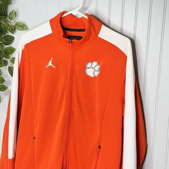Clemson Tigers Jordan Men’s Sz L Warm Up Jacket Basketball Running Windbreaker - Picture 4 of 16